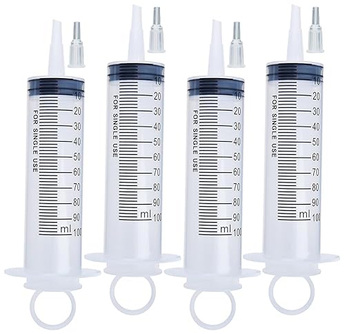 Paquete de 4 jeringas de 34fl oz jeringa de plástico grande para laboratorios científicos medición de nutrientes riego relleno
