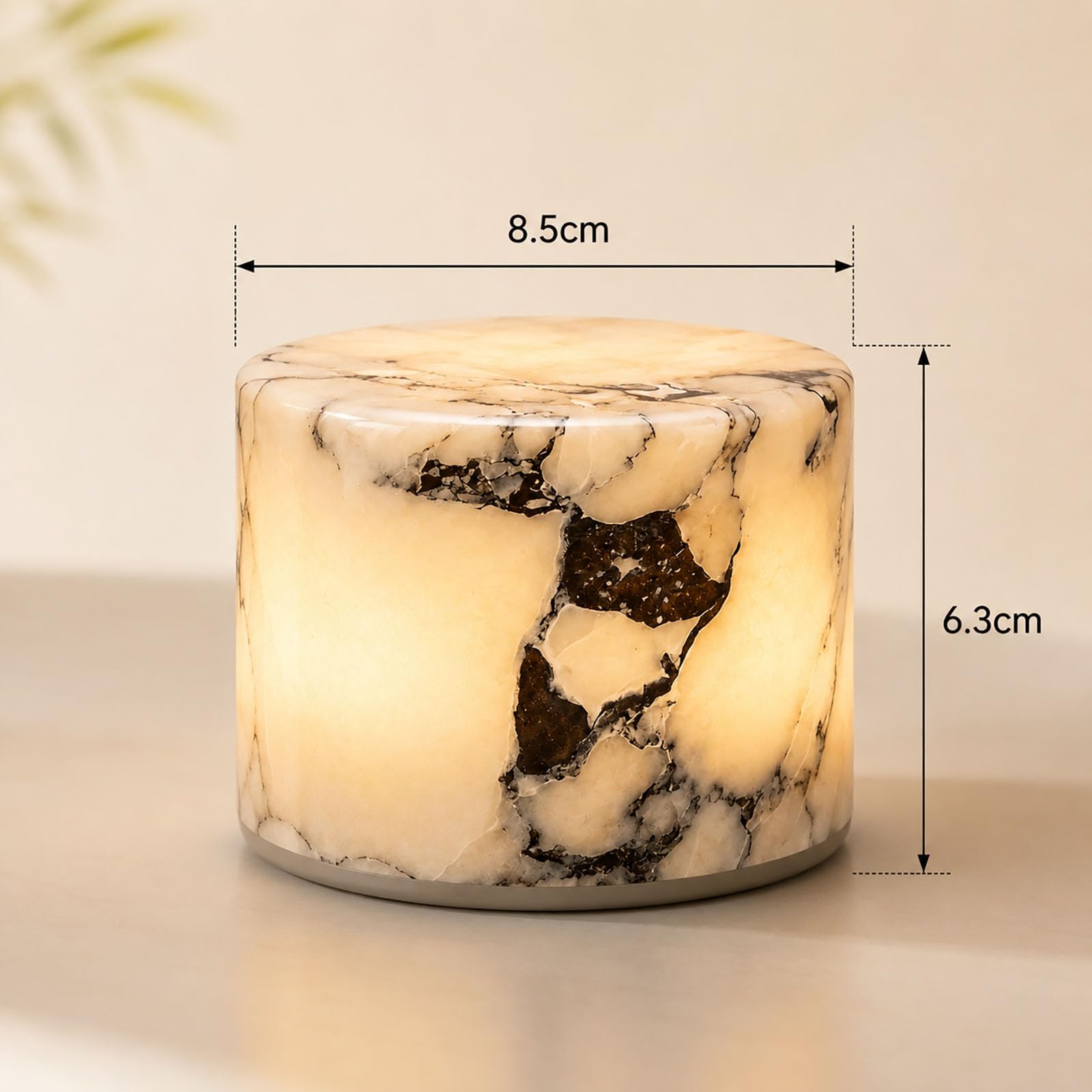 luz nocturna con control táctil de piedra natural | Batería de 1200 mAh, carga tipo C, lámpara de mesa LED regulable, luz de espectro completo(Monochromatic-Light,2)