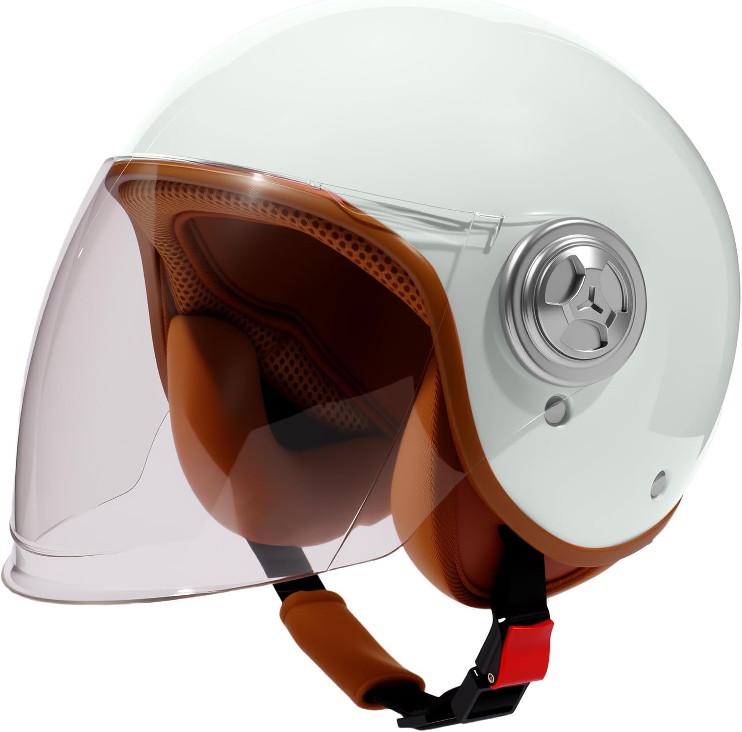 Retro Kids DOT Approved 3/4 Motorcycle Helmet with Visor,3-15 Ages Lightweight Toddler Boys Girls Open Face ATV Half Helmet for Electric Scooter Moped Dirt-Bike Go-Kart Bicycle