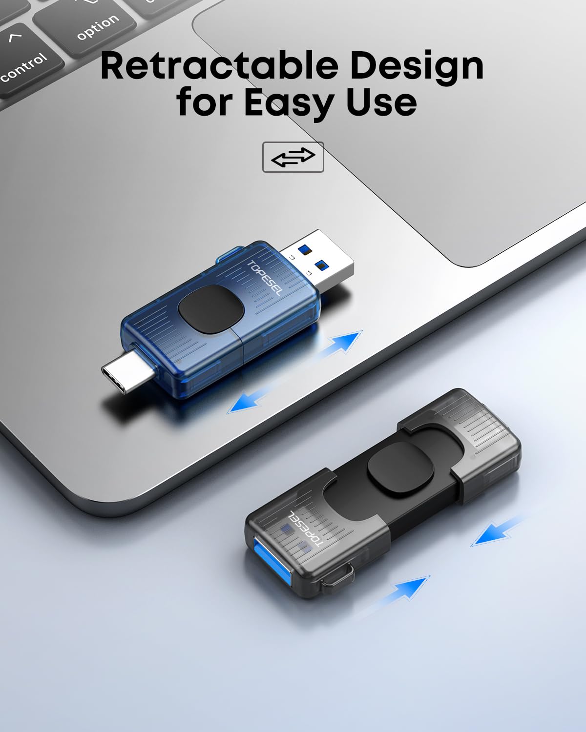 TOPESEL Confezione da 5 chiavette USB C da 32 GB, USB 3.0, 2 in 1, per iPhone 15/16/17, Smart TV, audio, smartphone, tablet