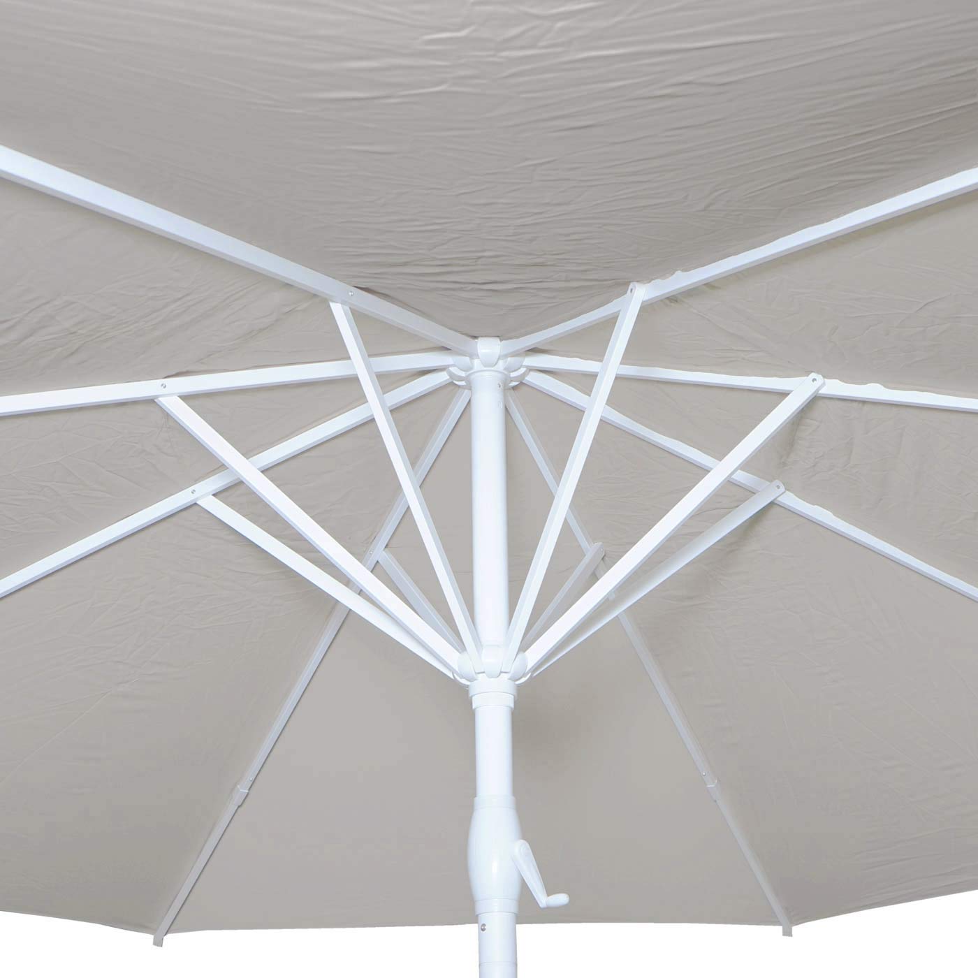 Mendler Parasol przeciwsłoneczny Meran II poliester/aluminium Ø 5 m ze stojakiem - kremowo-beżowy