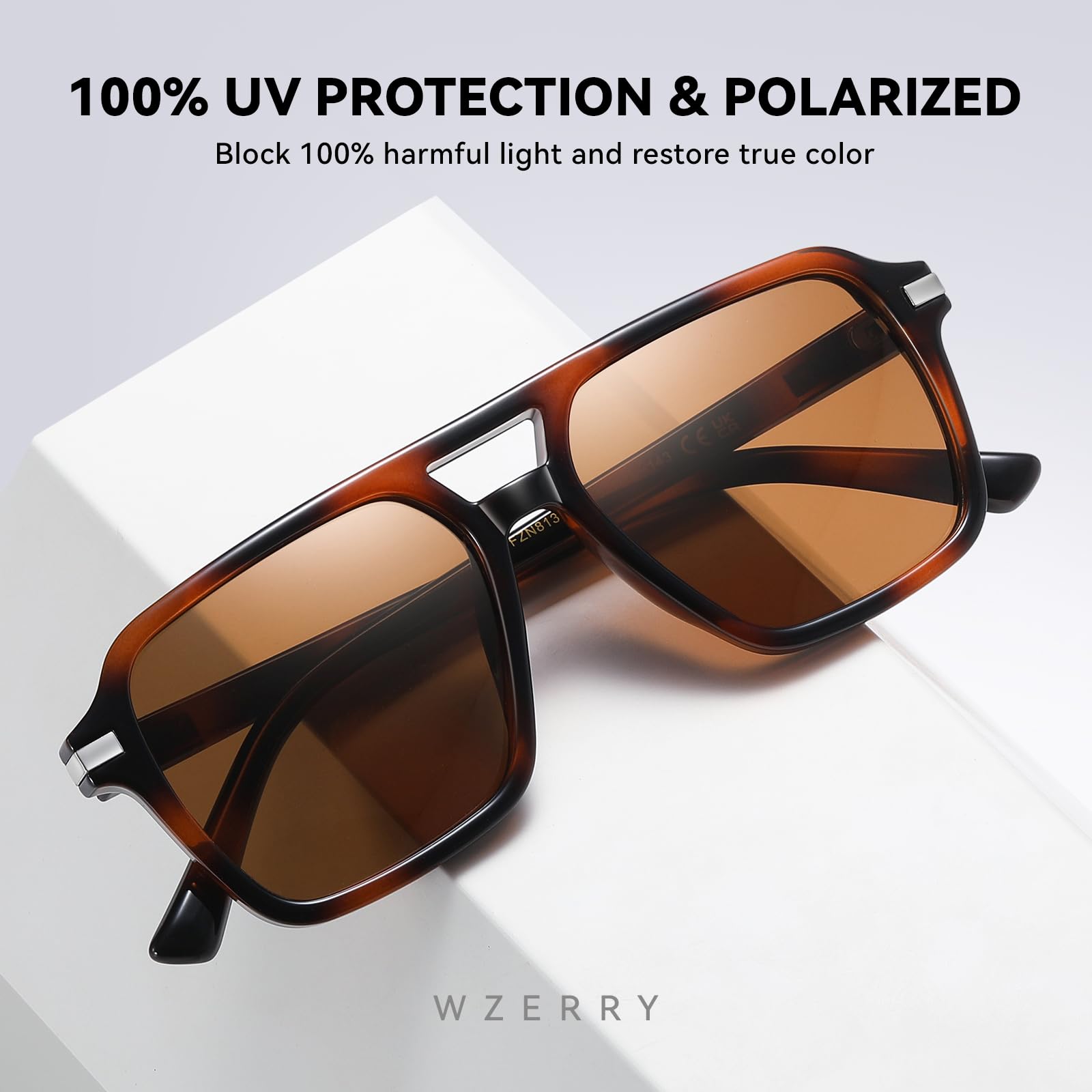 Wzerry Occhiali da sole stile aviatore retrò per donne uomini alla moda classici quadrati doppio ponte aviatori anni '70 '80