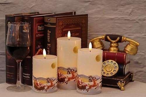 Miniatura 5 de DRomance Velas parpadeantes sin llama LED blancas de Navidad que funcionan con pilas con control remoto de 10 teclas y temporizador, juego de 3