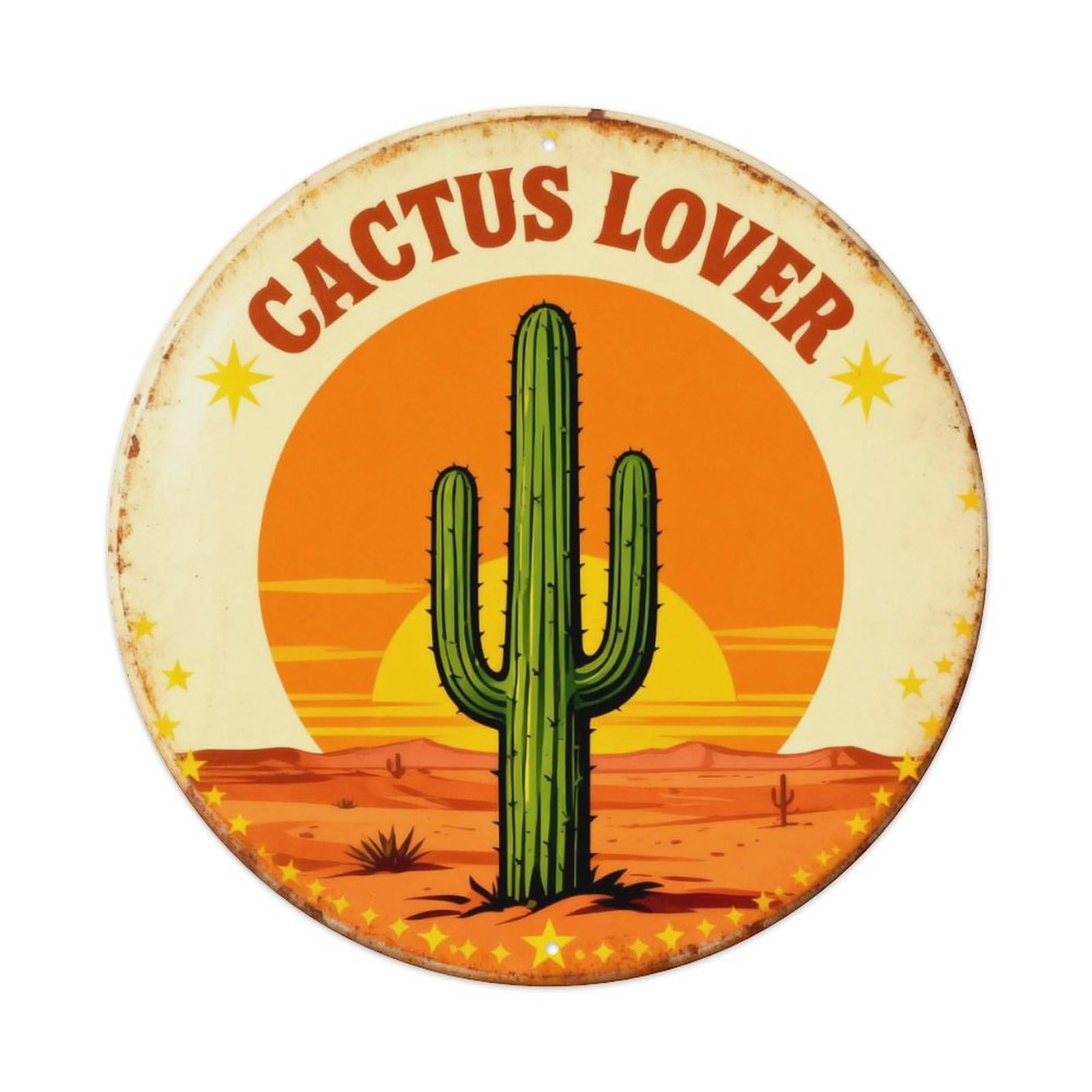 Cactus Lover Desert Sign Metal Tin Sign Plaque