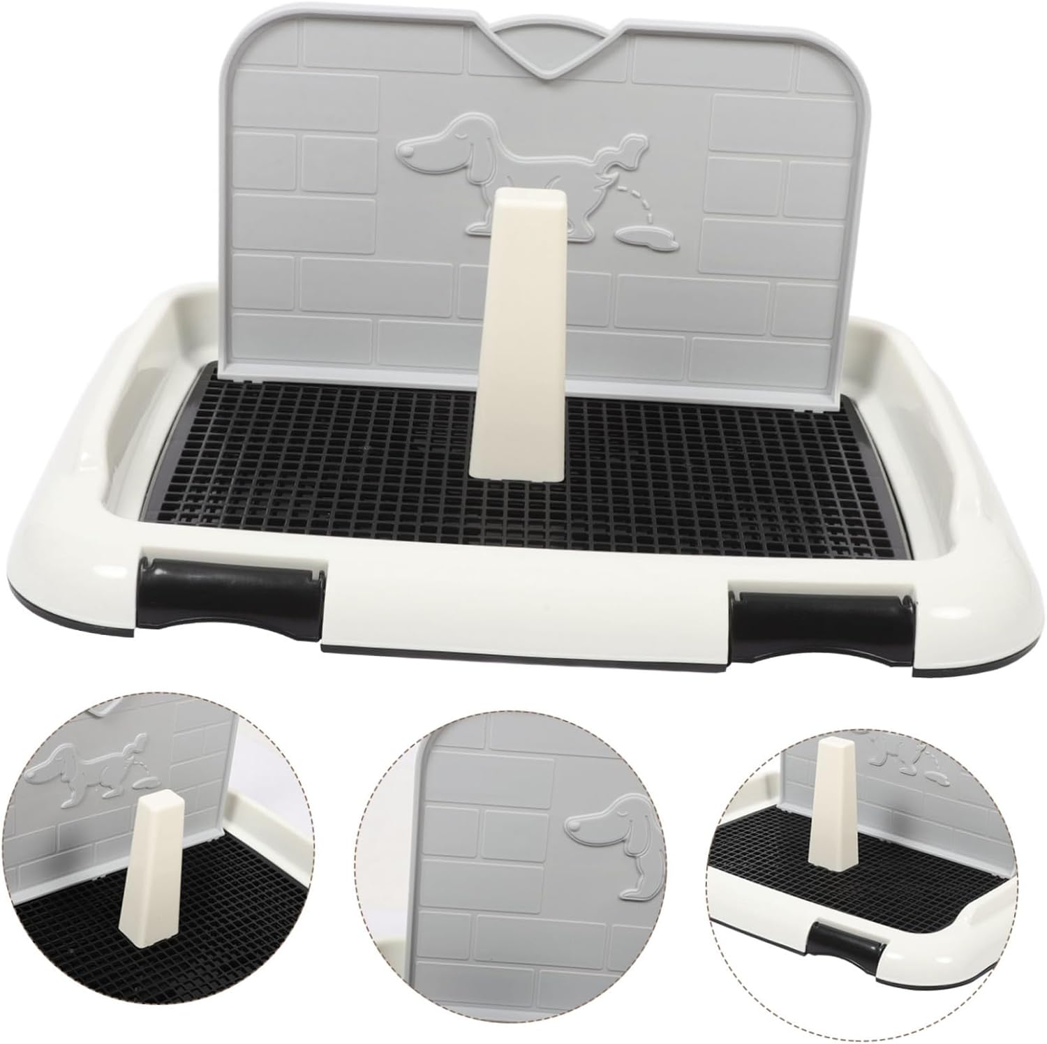 Splashproof Indoor Dog Potty Tray with Pee Baffle Large Capacity Plastic Dog Toilet for Easy Cleaning and Durable Use Suitable for Apartment and Pet Cage Toilet Training