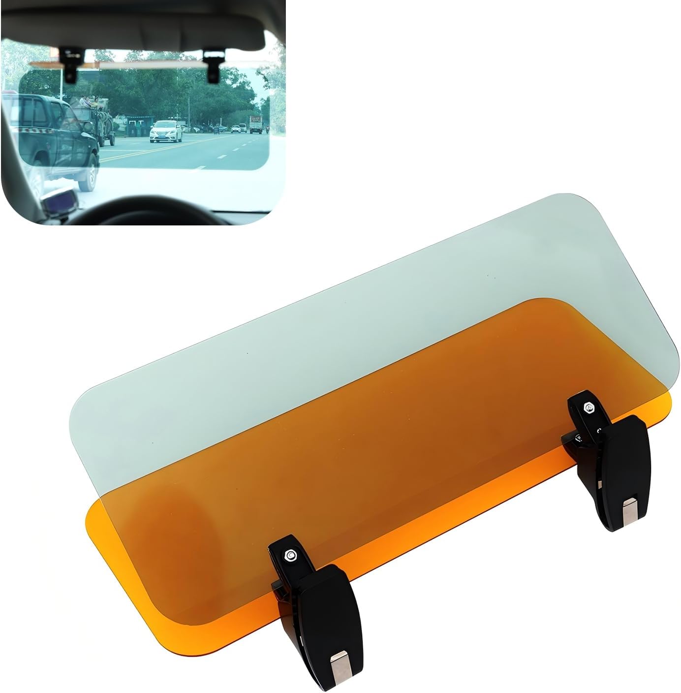 Sun Visor Extender for Car, Day and Night Anti-Glare Driver Goggles, Car Visor Extender Sun Blocker (Yellow)