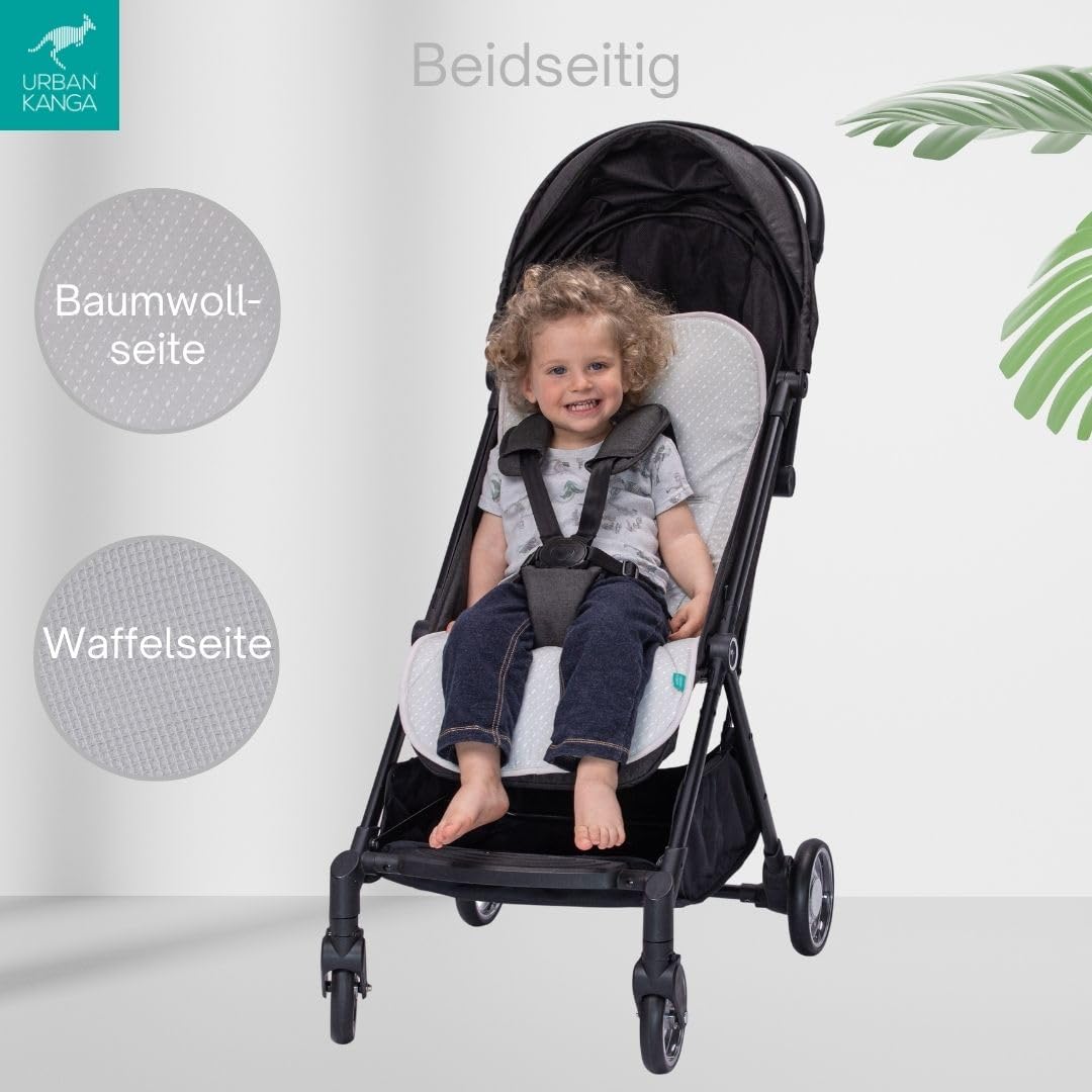 Urban Kanga Universell Einlage für Kinderwagen und Buggy mit Memory-Schaum Öko-Tex Grey Dots