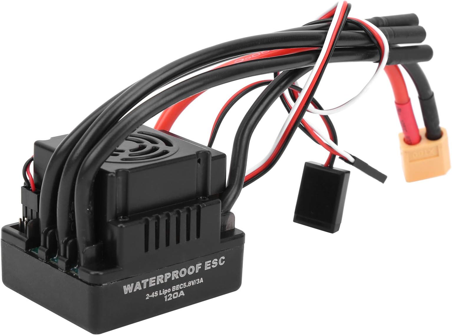 Brushless ESC, 120A Waterproof RC ESC Electronic Speed Controller for 1/8 RC Car Speed Controller Accessories, Compatible with Sensorless Motor