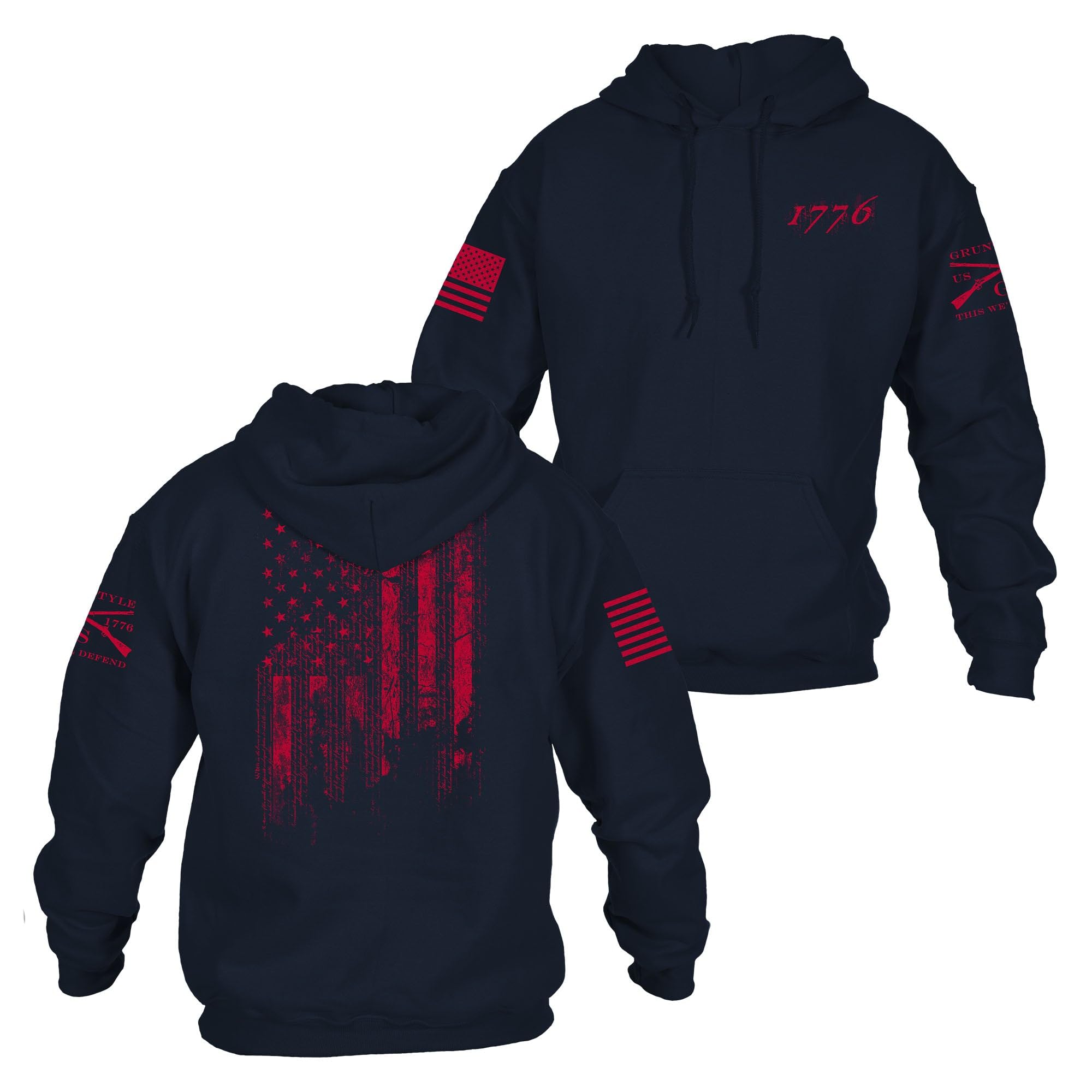 Grunt Style 1776 Flag Hoodie