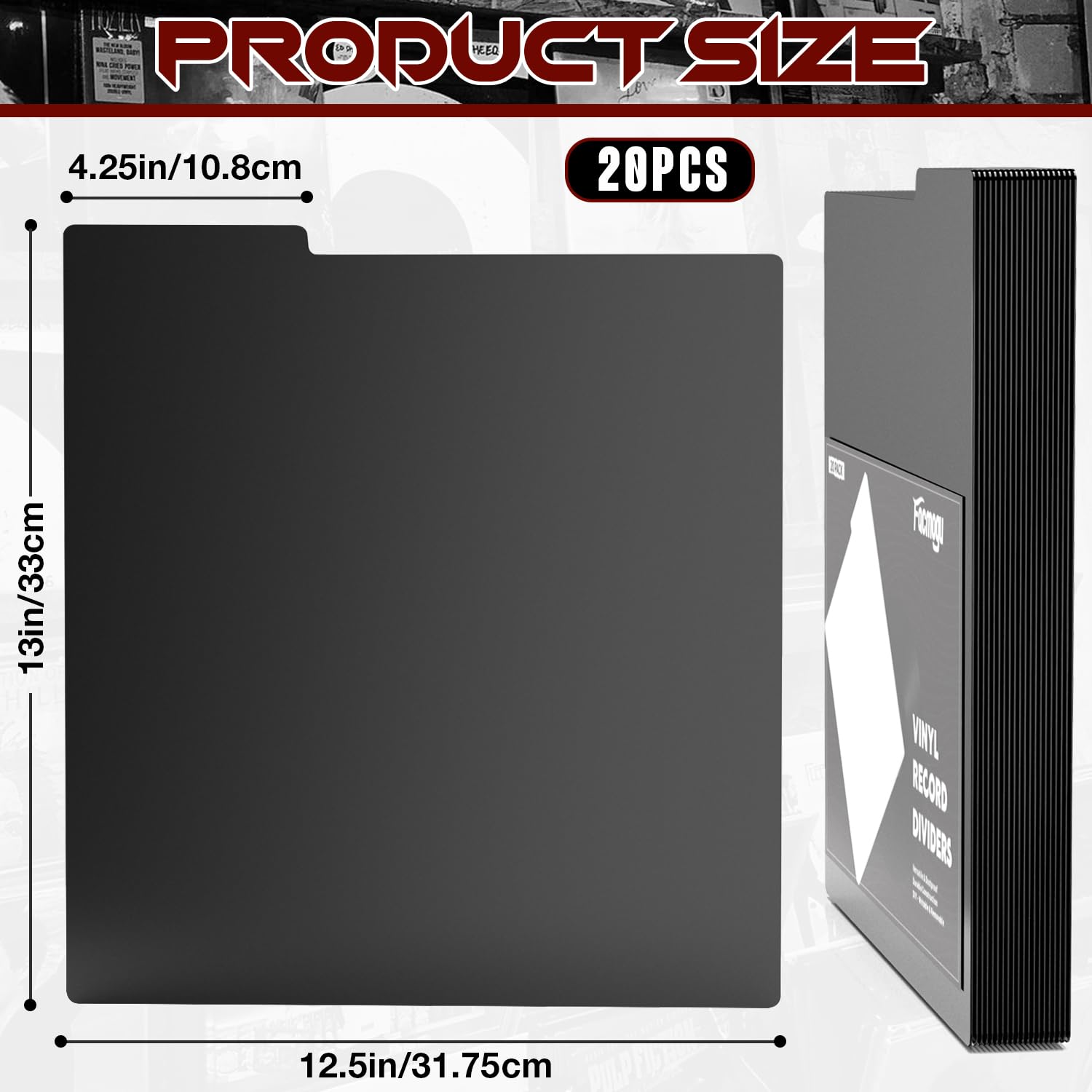 Facmogu 20PCS Vinyl Record Dividers, Upgrade Thicker 33 RPM Plastic Vinyl Record Separators - Image 3