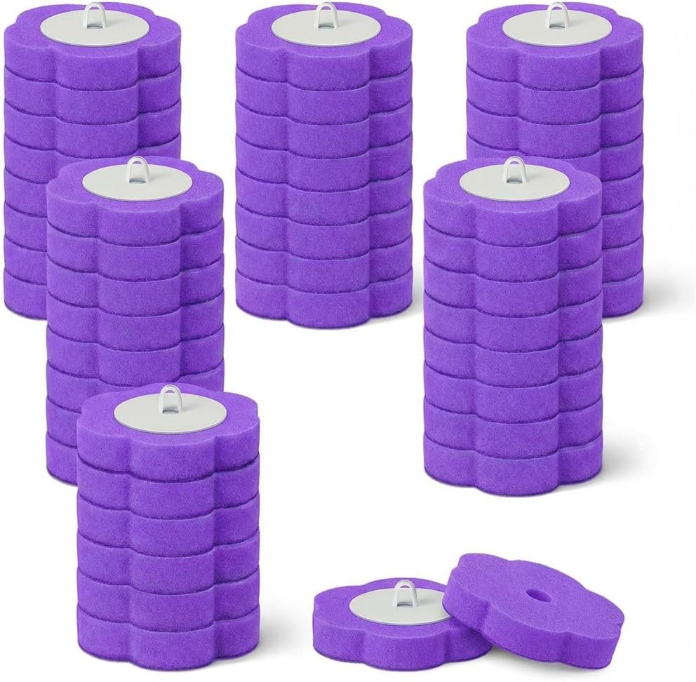 Disposable Toilet Brush for Bathroom Cleaning, Deep Cleaning Toilet Bowl Cleaner with Replaceable Heads, Hygienic Storage Design,House Warming Gifts New Home (Replacement Heads - 96pcs Purple)