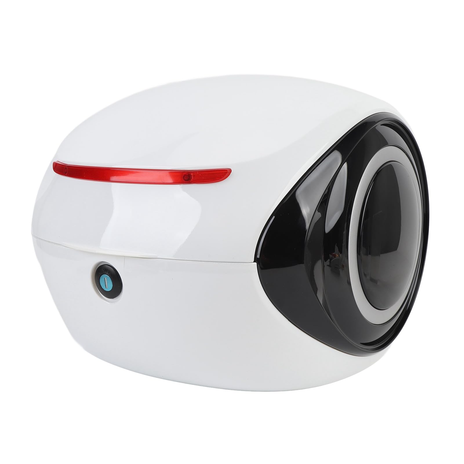 Qqmora Bauletto Posteriore in ABS 32 Litri, Dal Design Sportivo e Leggero, con Schienale per Moto, Scooter, Bici Elettriche (Bianco)