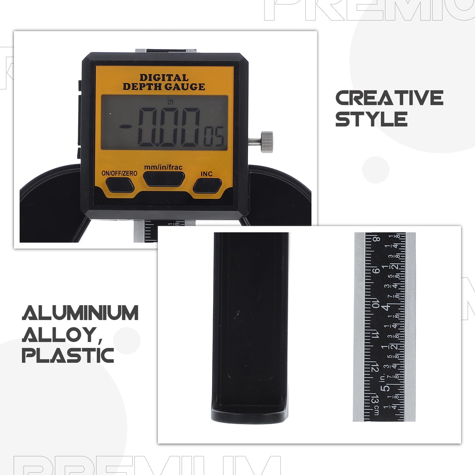 Medidor Digital de Altura y Profundidad 0-80mm para Carpintería