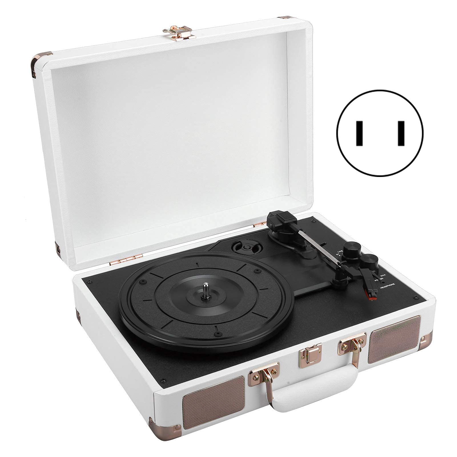Giradischi in Vinile, Giradischi Portatile Vintage con Bluetooth, 33/45/78 Giri/min, 100/u2011, Supporto per Dischi in Vinile da 7/10/12 Pollici
