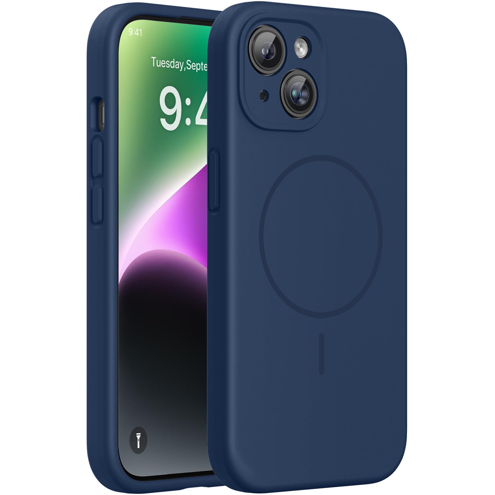 Miracase Silicone for iPhone 14 Case, Dark Blue