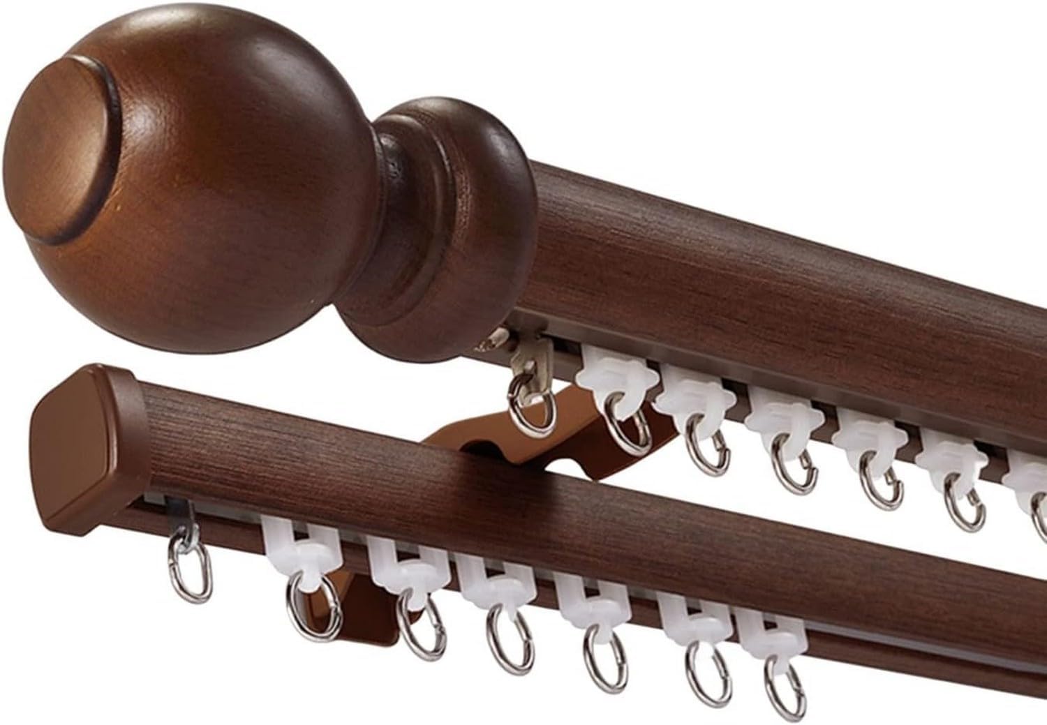 Adjustable Curtain Rod9.2Ft Wall Mounted Double/Single Roman Curtain Track for Room Divider Heavy Duty Curtain Pole Stylish Home Decor Solution Double~e,10.5Ft320cm