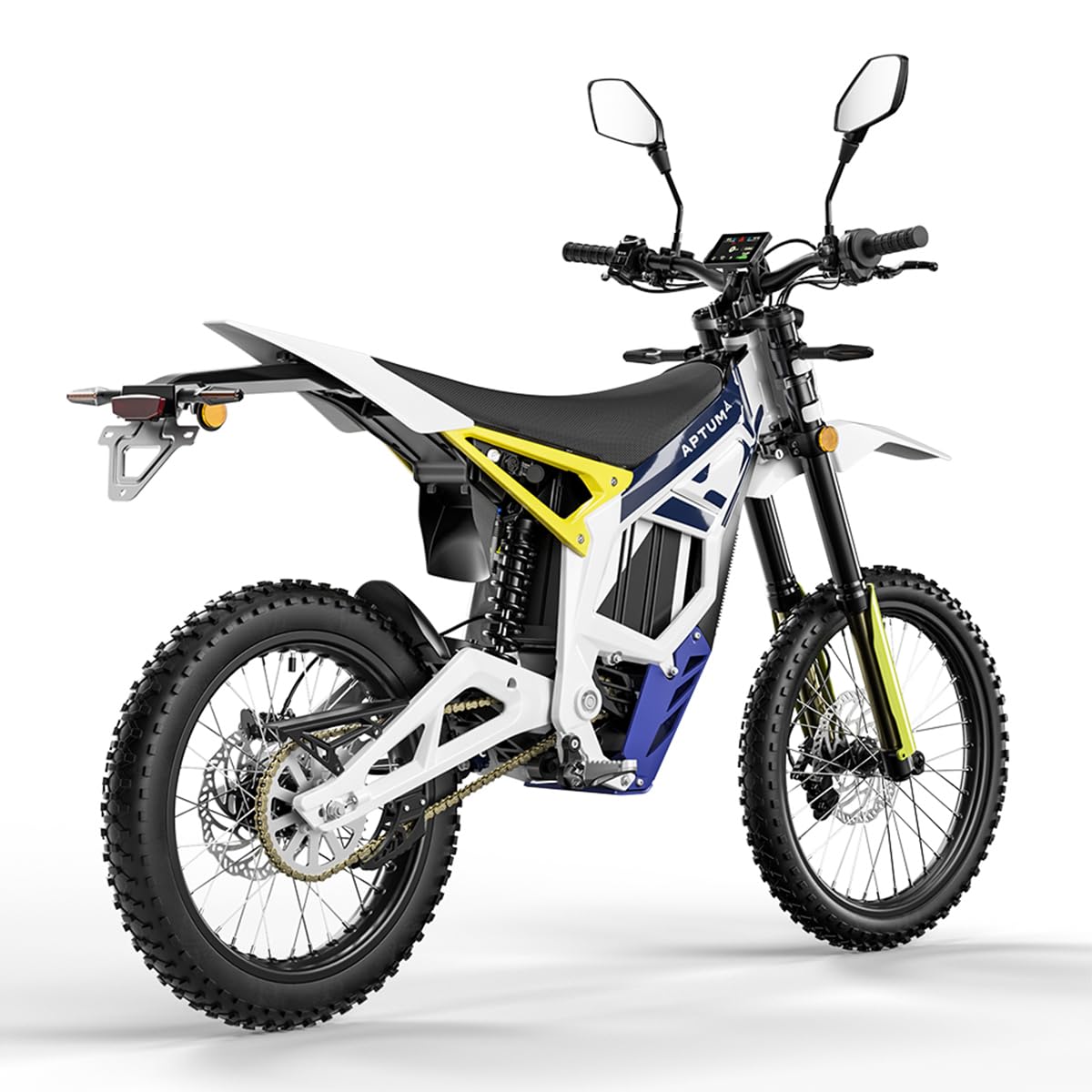cysum Aptum Ap-8F Moto Elettrica Per Adulti, Ici Da Cross Elettrica Da 19 Pollici Con Batteria Al Litio Da 72 V 40 Ah, Autonomia Di 120 Km, Motore Da 10 Kw Di Picco, 410 Nm E-Moto (bianco)