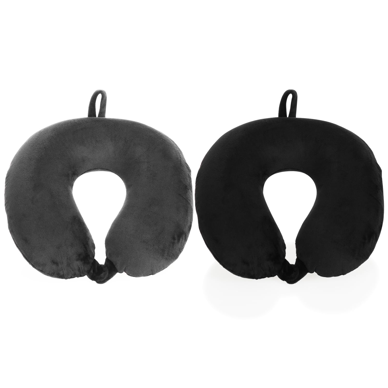 com-four® 2 cuscini per il collo di alta qualità, con memory foam, cuscino cervicale per adulti, morbidi cuscini da viaggio per aerei, auto, treno, nave e autobus, aiuto per addormentarsi