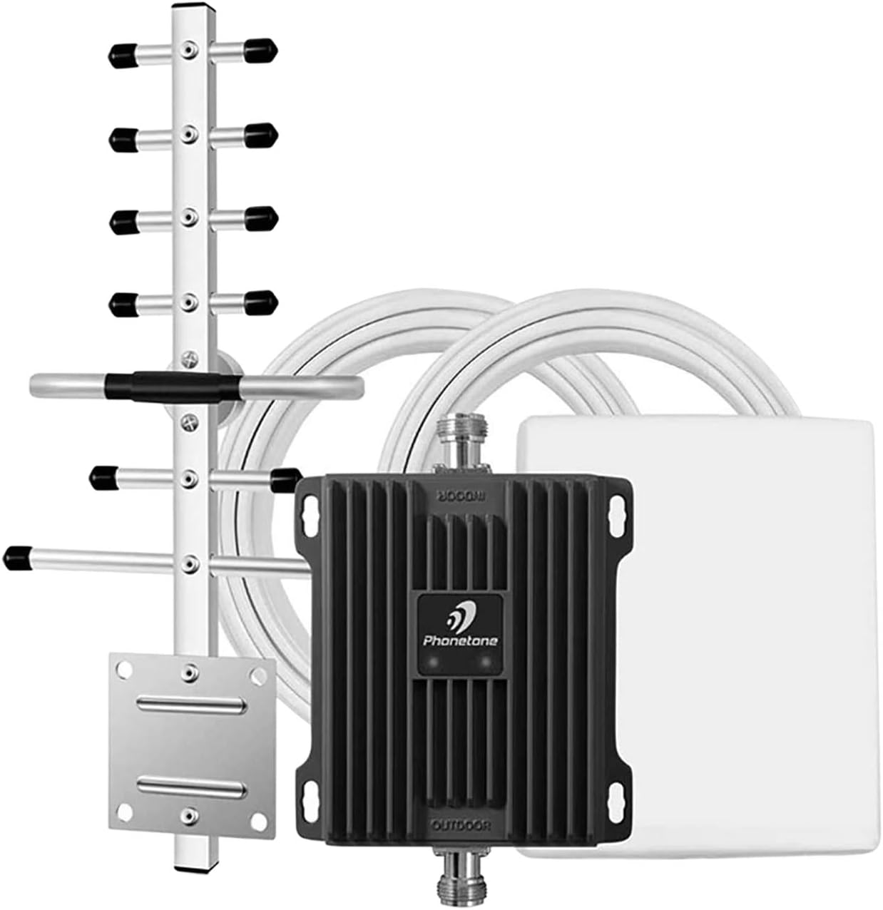 Cell Phone Signal Booster for Home and Office Use - Band 2/5 Cellular Repeater Kit Boosts Verizon, AT&T, T-mobile GSM 3G Voice, Call and Text Up to 4,500 Sq Ft. Support Multi Devices. (850/1900MHz)