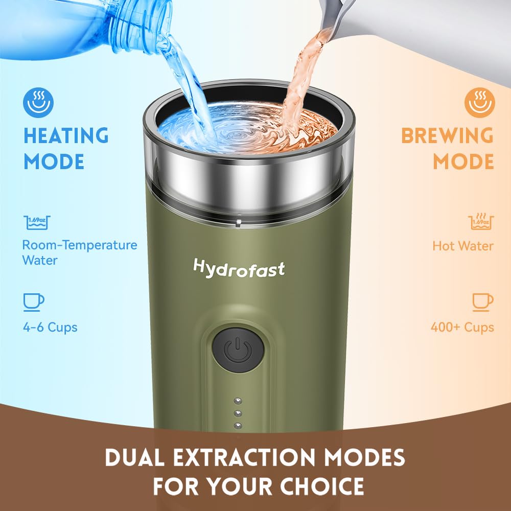 Cafetera de espresso portátil con batería de 7800 mAh, diseño ultraligero, fácil de viajar, 20 bar, autocalefacción, con cápsulas NS y suelo, para autocaravana