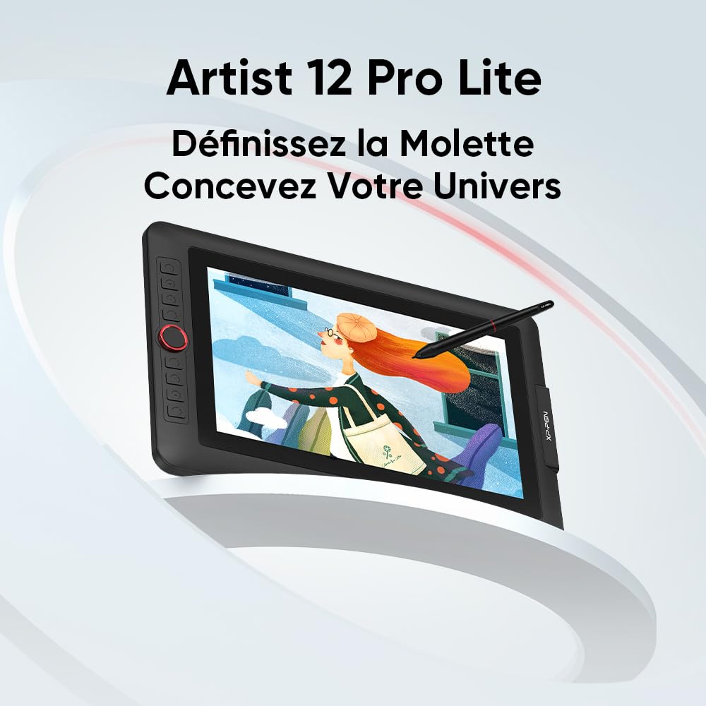XP-PEN Artist 12 Pro Tablette Graphique avec Ecran HD IPS 11.6" Stylet à 8192 Niveaux avec Inclinaison et 8 Touches de Raccourcis - Compatible avec Mac, Windows | Écran Laminé Anti-Parallaxe | Couleurs 72% NTSC | Stylet 8192 Niveaux | Molette Personnalisa
