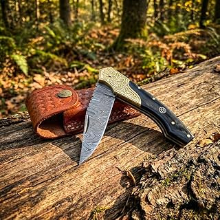 Handmade damascus steel Folding Pocket Utility Tool 1610