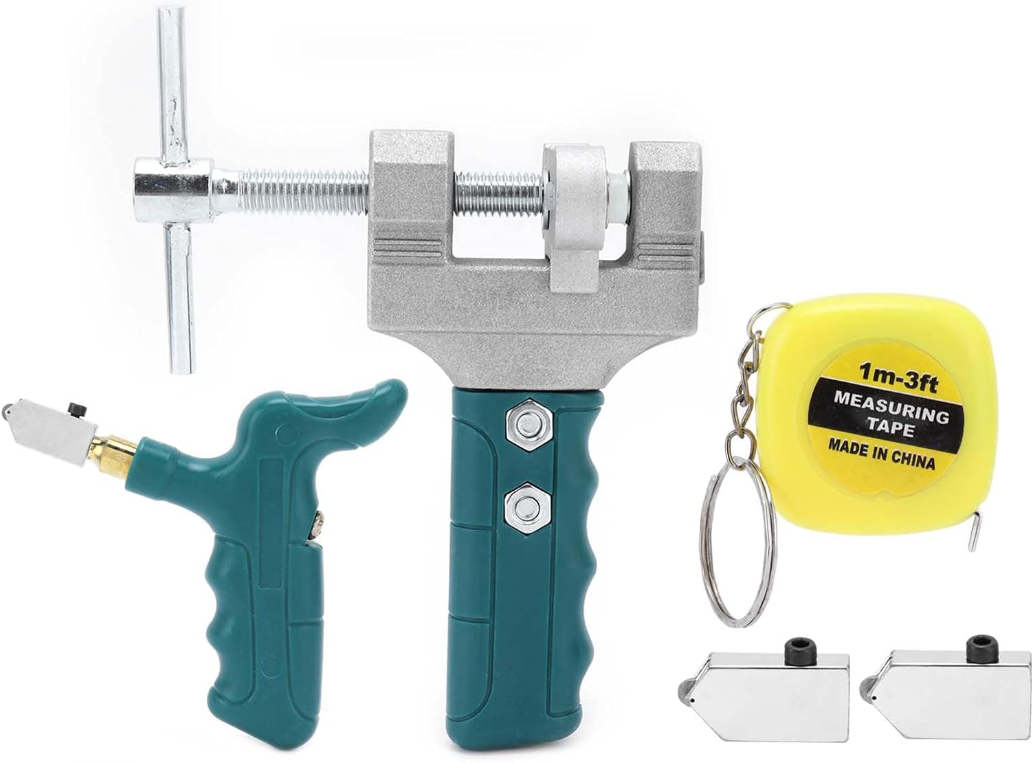 FLEXMAN Glass Cutter Kit, Ergonomic Handle Glass Tile Cutter Hand Tool Cut Tiles Within 15mm for Gasket Wall Tiles Veneer Tiles Ordinary Tiles Glazed Tiles Glass Mirrors