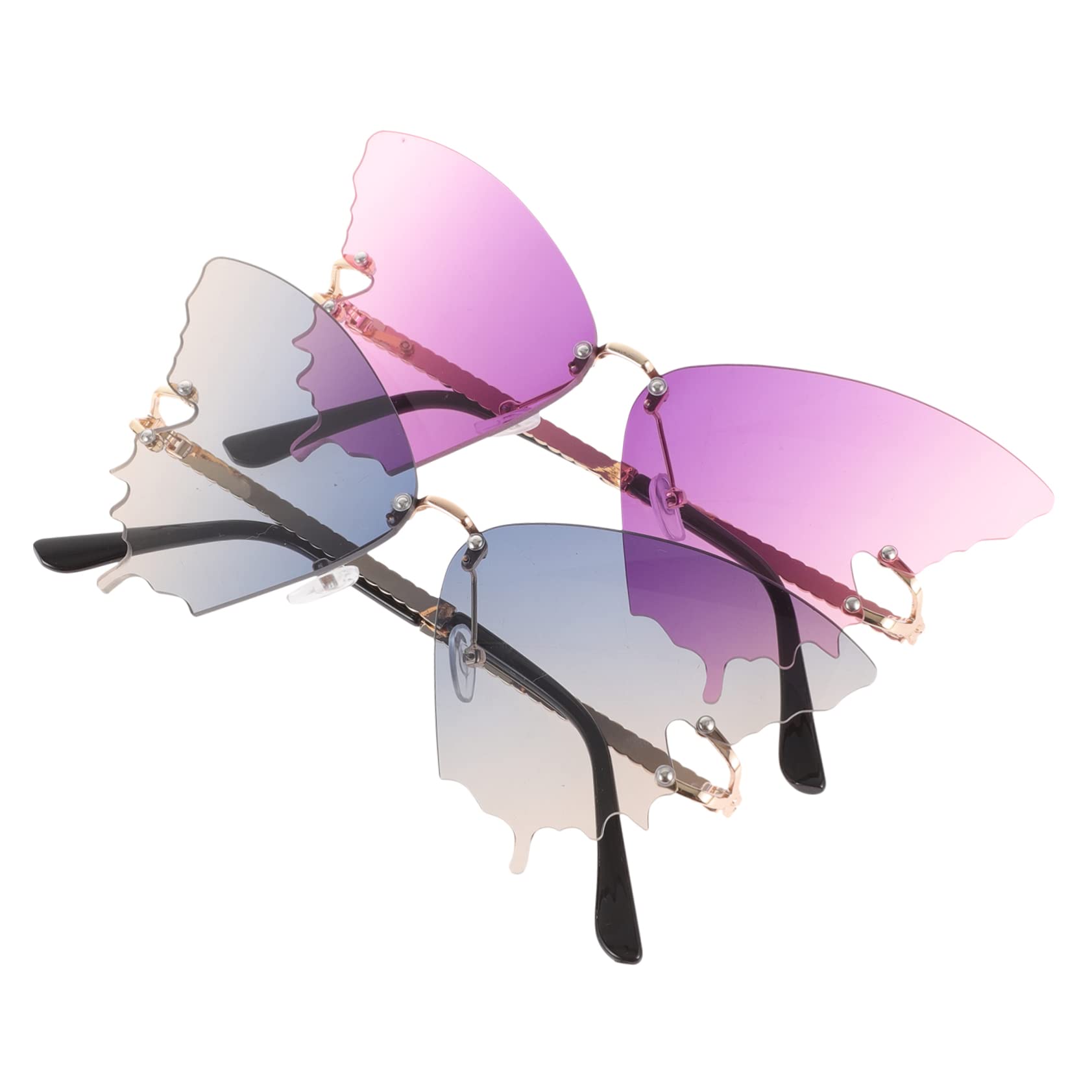 VALICLUD Occhiali Da Sole Occhiali Da Vista Con Strass Arredamento Femminile Occhiali Senza Montatura Occhiali a Forma Di Farfalla Occhiali Da Discoteca Occhiali Tropicale Pc