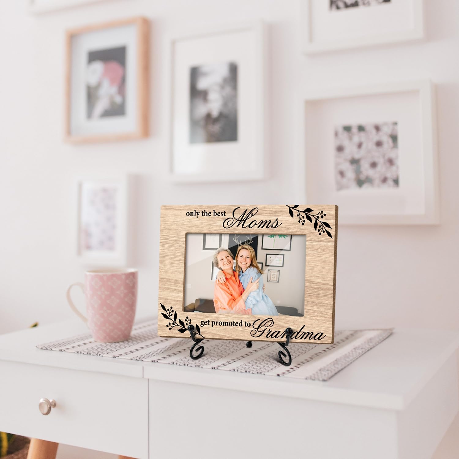 Grandma Picture Frame - Get Promoted to Grandma Wooden Picture Frame for 4x6 photo for Display on Table Top Pregnancy Announcement Gifts for Grandma To Be /11 - Image 3