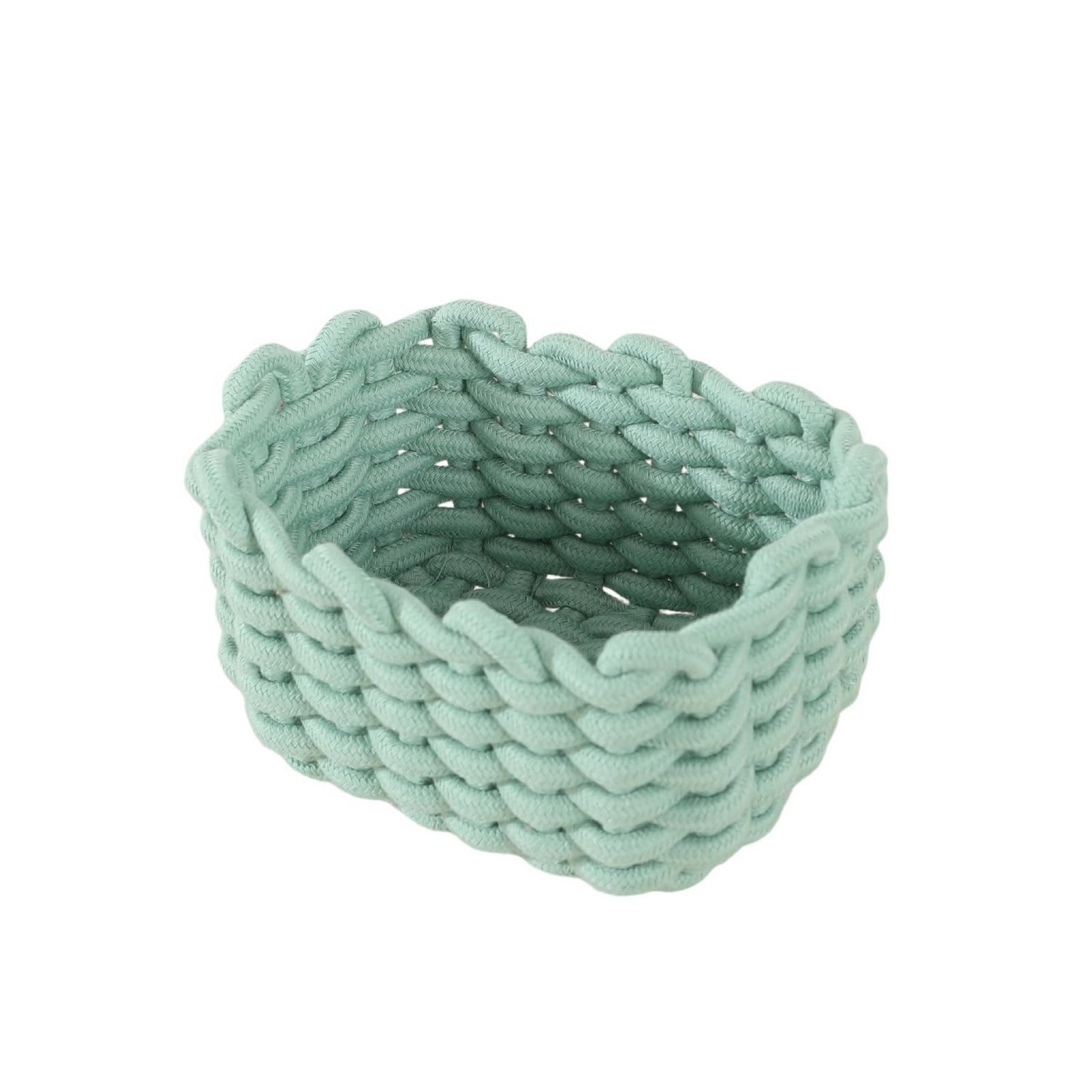 Panier de rangement en coton tricoté vert pour table à langer