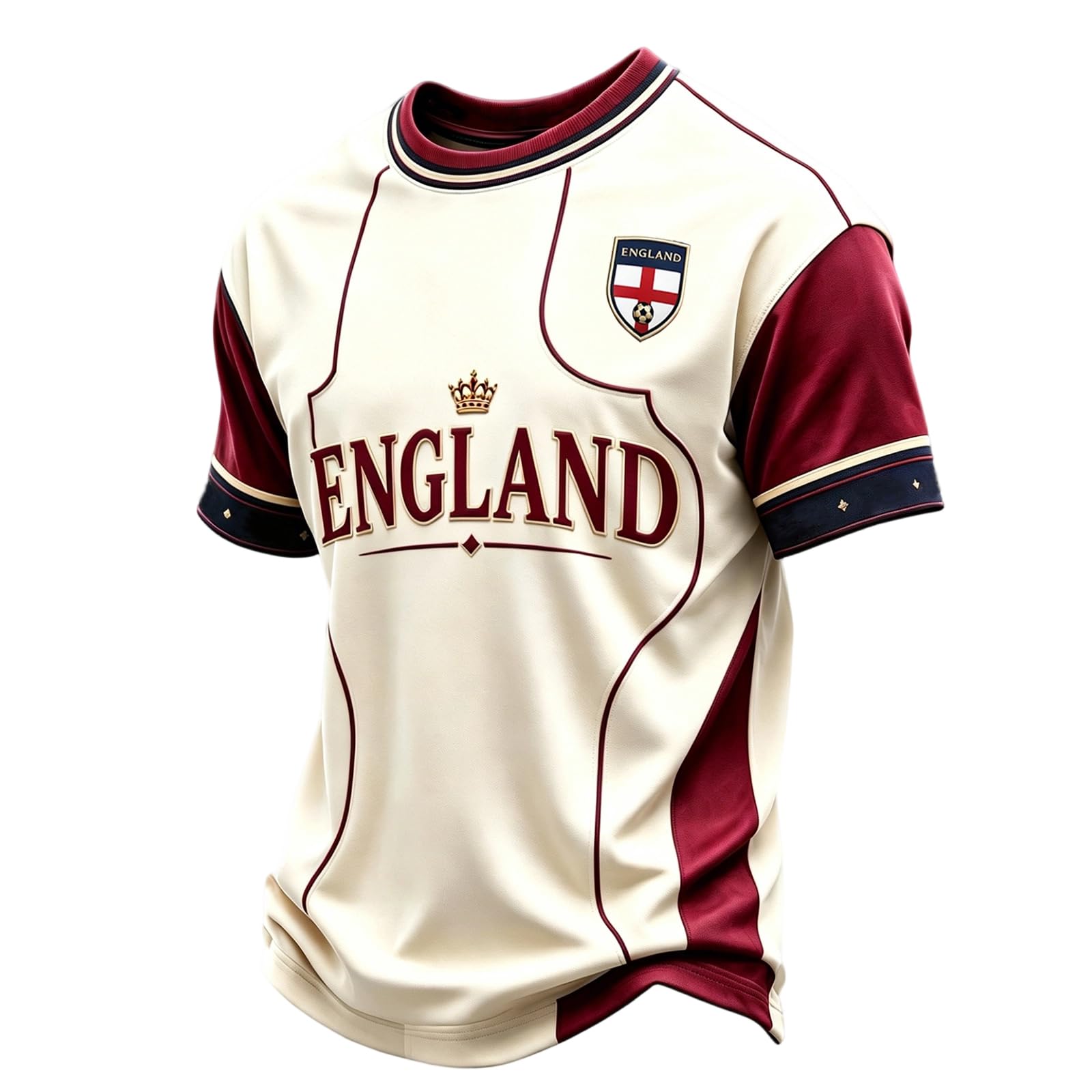 Mens Football Shirts England Men's England World Cup Soccer Shirt Breathable Lightweight Short Sleeve Crew Neck Athletic Tops for Supporters and Fans 02-Khaki XL
