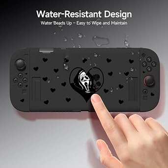 Protective Case Compatible with Nintendo Switch 2 (2025) – Black Gothic Heart Design, Shockproof Matte TPU Cover with Anti-Slip Grip, Ergonomic Slim Back Shell for Teens and Gamers