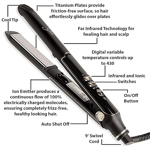 Miniatura 2 de Sultra Thermalite Style & Straighten Plancha plana, 1 pulgada con guante protector de calor
