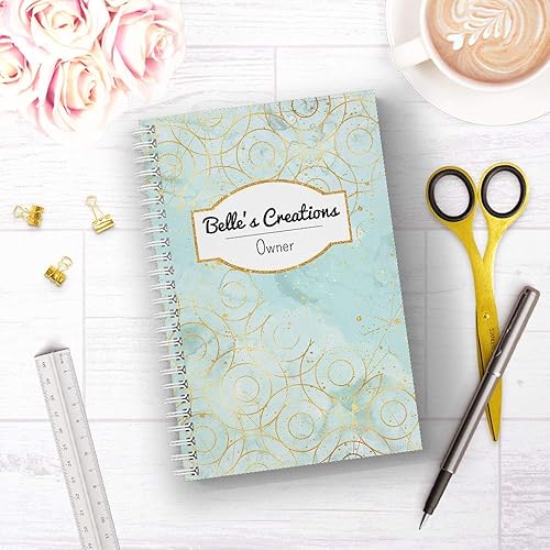 Miniatura 5 de Golden Waters Cuaderno personalizado con tapa blanda laminada, 120 páginas del papel seleccionado, coloque espiral plana de alambre. Tamaño 5.5" x