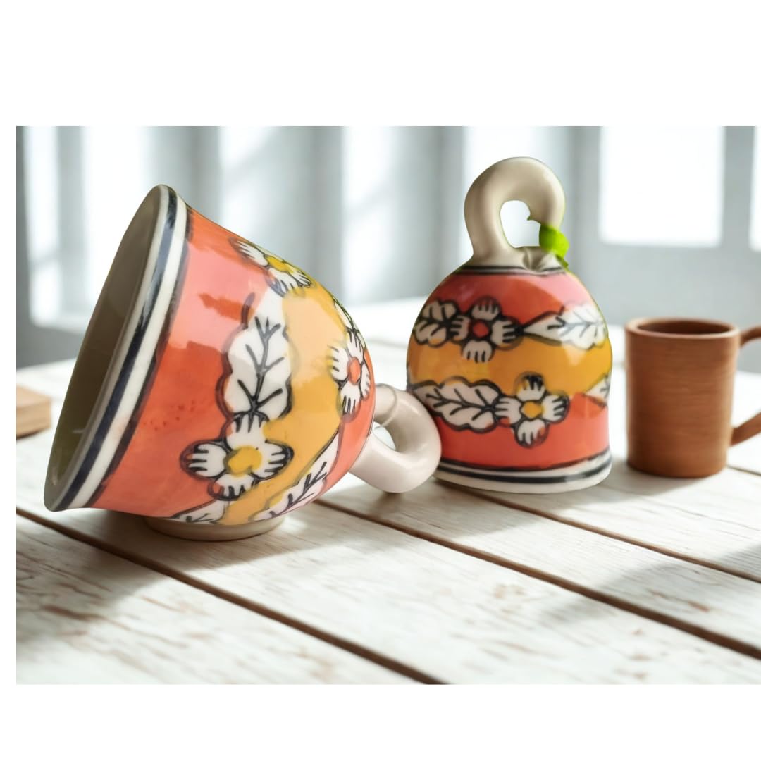 Shopping Shots Pack of 2 Exquisite Hand-Painted Medium Size Ceramic Bells. (Height 4 inches) Ideal for Home & Festive Decor.-picture-15