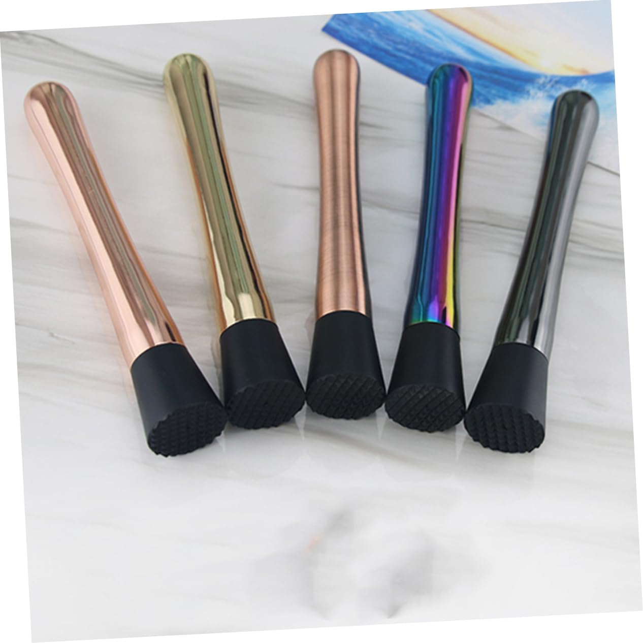 KICHOUSE Bar Tools Muddler for Cocktails Fruit Crushe Bar Supplies Ice Hammer Mallet Bartender Tools Cocktail Ice Muddler Muddling Tool Crushed Ice Muddler Cocktail Muddler Black re-usable