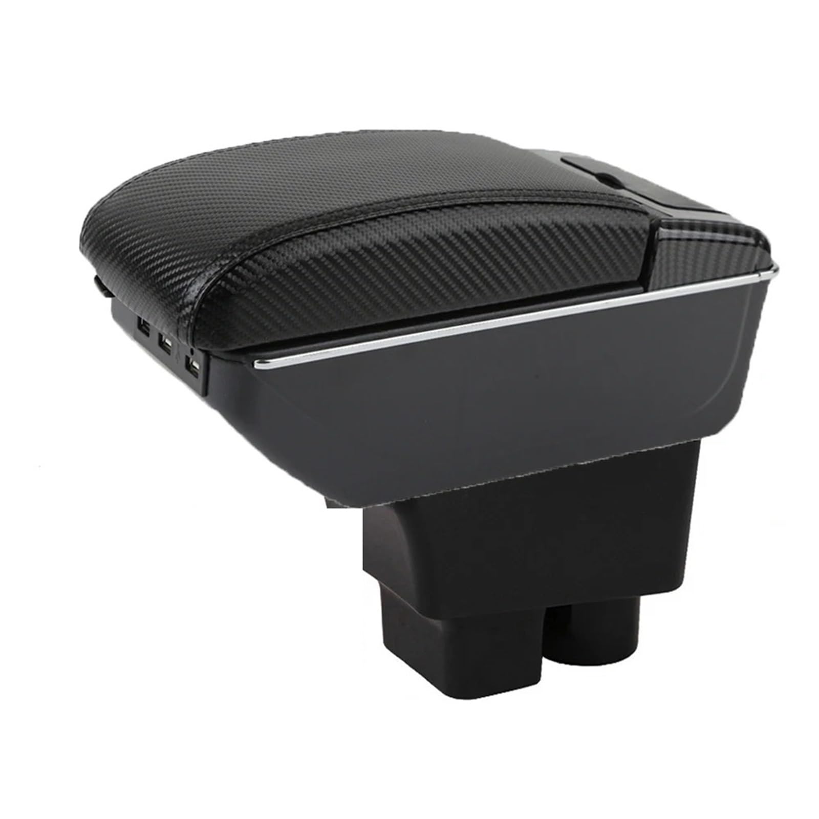 NOKRGQW Car Armrest Box For Skoda For Rapid Armrest Box Auto Storage Box Bracing Interior Details Retrofit Part(F-Black black line)