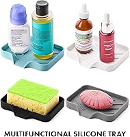 Vista 9 de Bandeja de jabón de silicona negra, soporte para jabón autodrenante para barra de jabón, bandeja de jabón de silicona con drenaje, bandeja de jabón