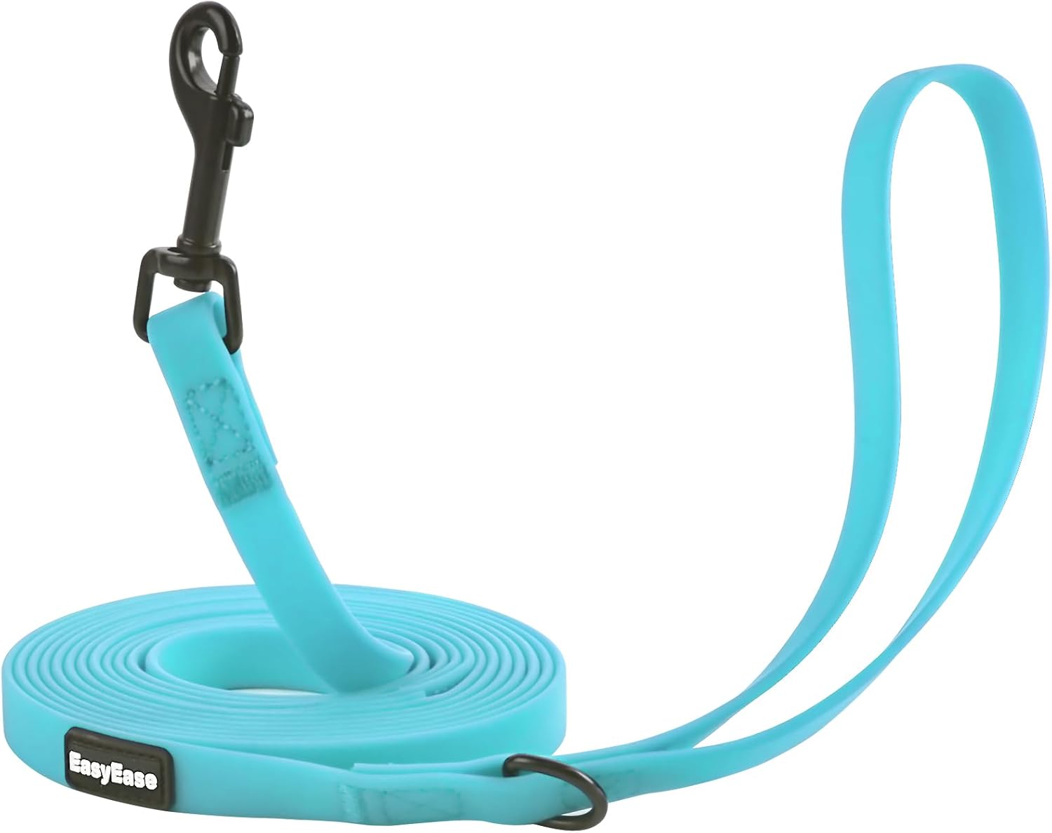 Electroplated Black Hardware Leash - 6FT Waterproof Blue Dog Leash, Lightweight with Traffic Handle, Odor Free Material for Small & Medium Dogs