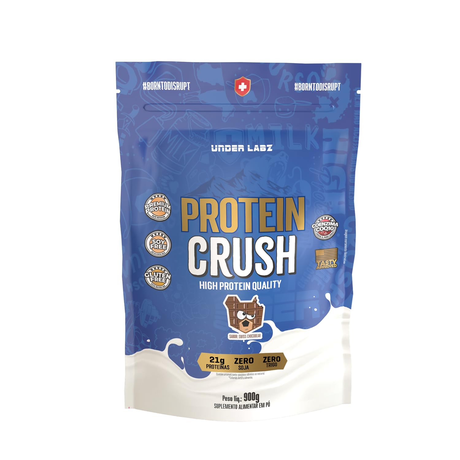 Whey Protein Crush 900g - Sabor Swiss Chocobear(Chocolate) - Under
