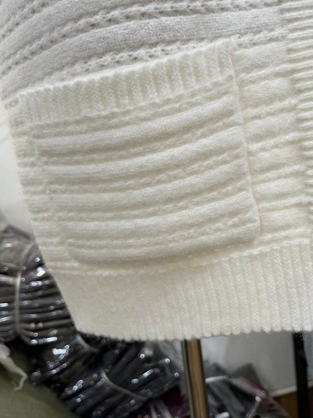 HGJH Pullover Damen, Damen-Strickpullover Vorne Offen Cardigan Strick Aushöhlen Kimono Zwei Taschen Einfarbig Creme Cardigan Weich Elegante Leichte Herbstjacke Für Lässiges Business