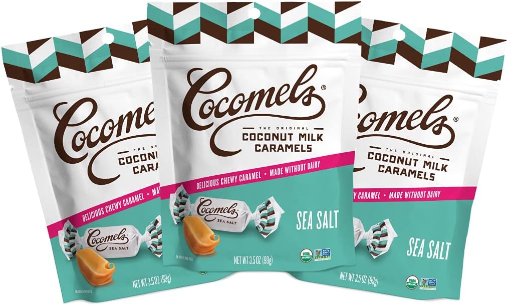 Cocomels Sea Salt Coconut Milk Caramels, 3.5 oz, 3 Pack, Dairy Free, Vegan, Organic