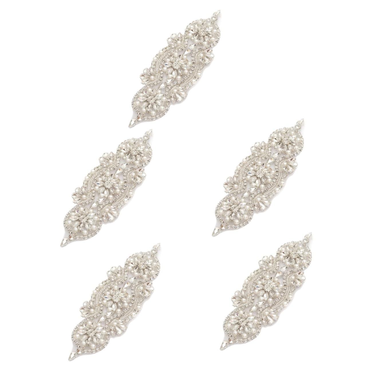 STOBOK 2 Pezzi Di Perle Appliqué Fornitura Di Nozze Applique Da Sposa Cintura Strass Applique Vestito Cucito Vestito Cintura Patch Da Sposa Sash Patch Strass Fascia