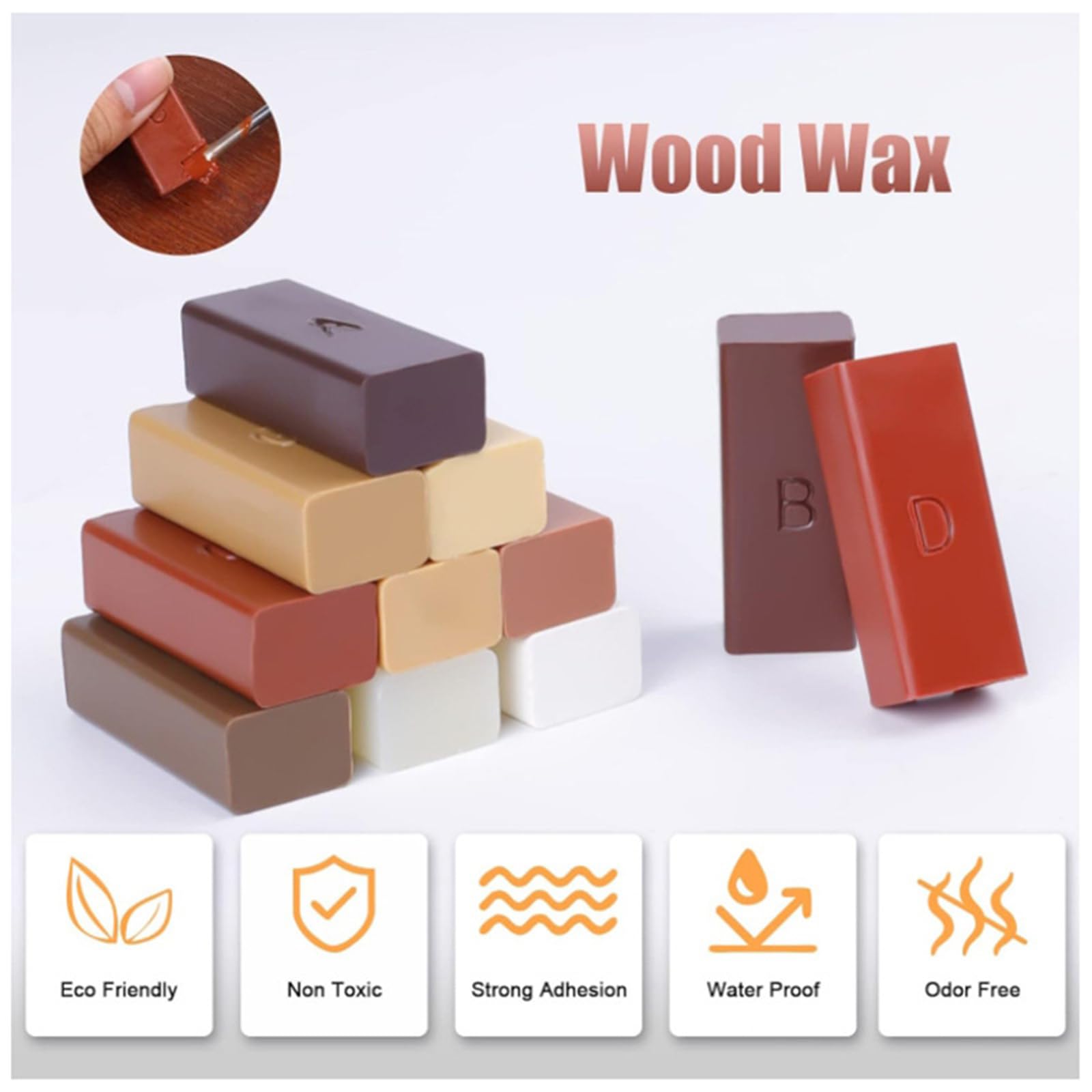 Juego profesional de restauración de suelos de madera con aplicadores de calor, reparación de arañazos, agujeros, decoloración, muebles laminados, juego profesional de reparación de suelos de madera