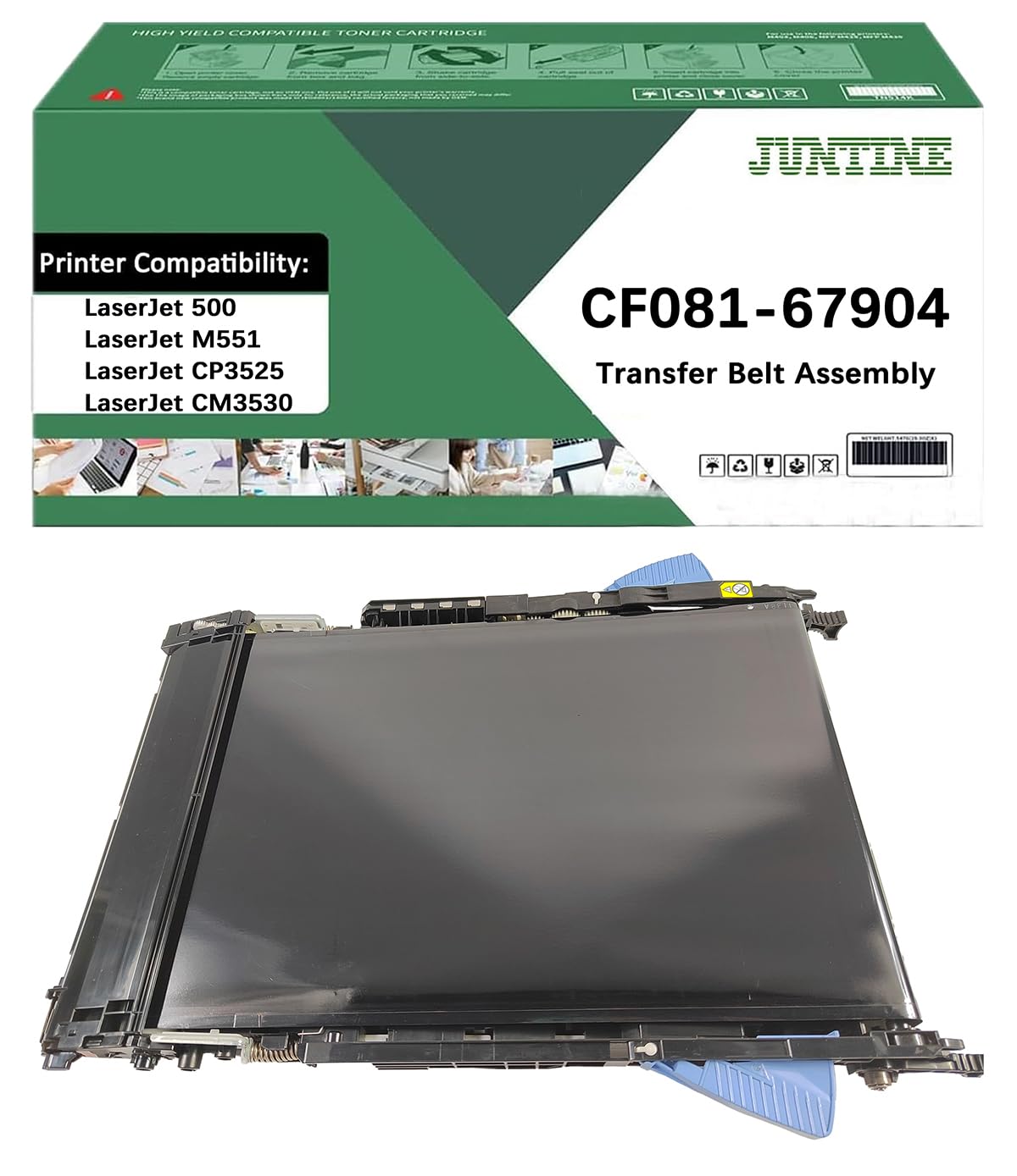 JUNTINE CF081-67904 Transfer Belt Assembly Replacement for HP CF081-67904 Transfer Belt Assembly Compatible with HP Laserjet CP3525 CM3530 Laserjet Enterprise 500 Color M551 Printers(1-Pack)