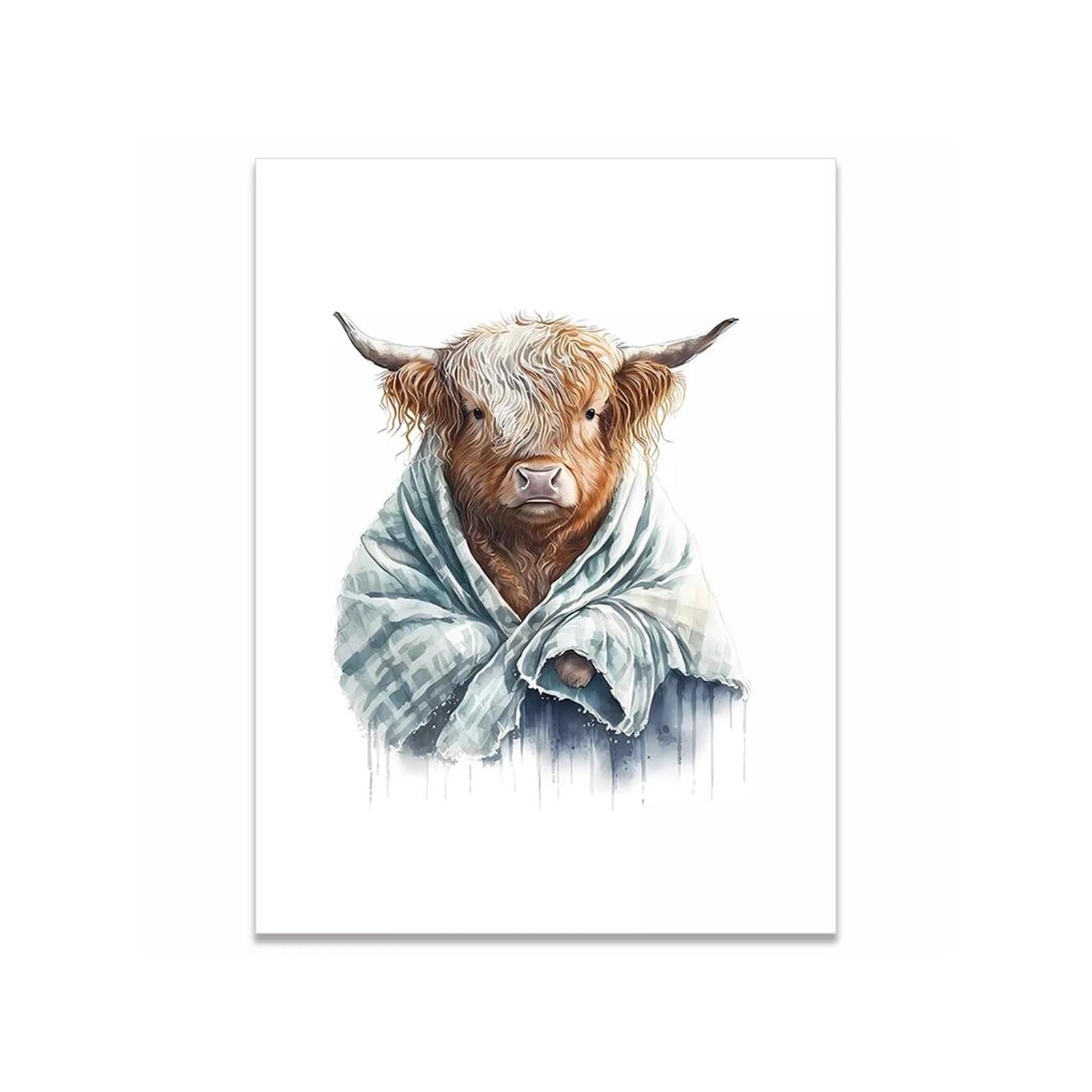Peinture murale vaches de salle de bain 50x70cm pour raviver un mur vide