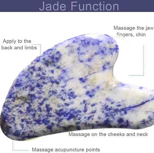 Miniatura 6 de Herramientas de masaje facial de jade para masaje facial herramienta de belleza facial para cara ojos cuello músculos corporales relajación y alivio