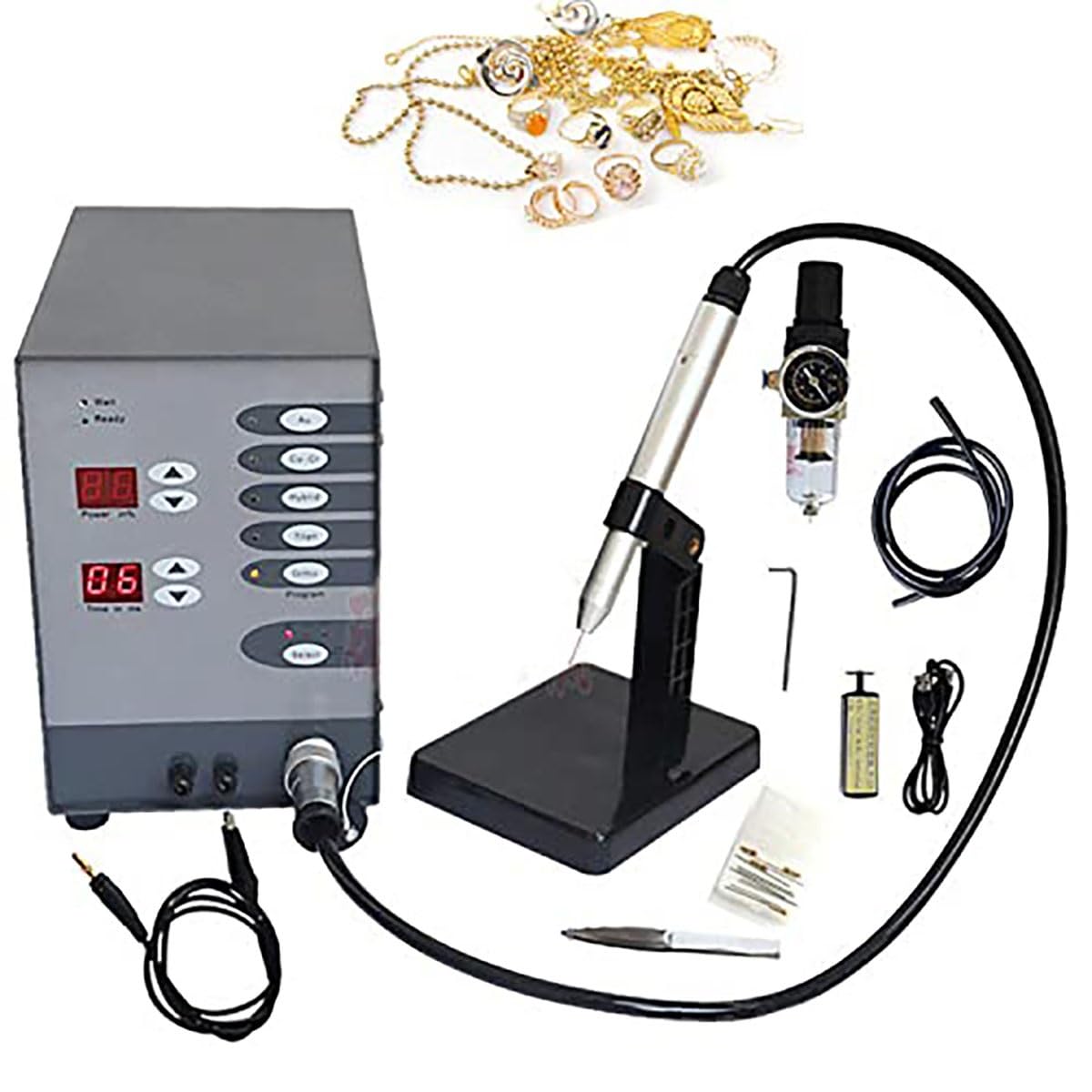 Kit De Soldadura Para Joyas Permanentes Soldador De Puntos Automático 50-600A，Soldadura Por Arco Argón Impulsada，Oro Aluminio Titanio，Ortodoncia Herramienta De Restauración Joyas