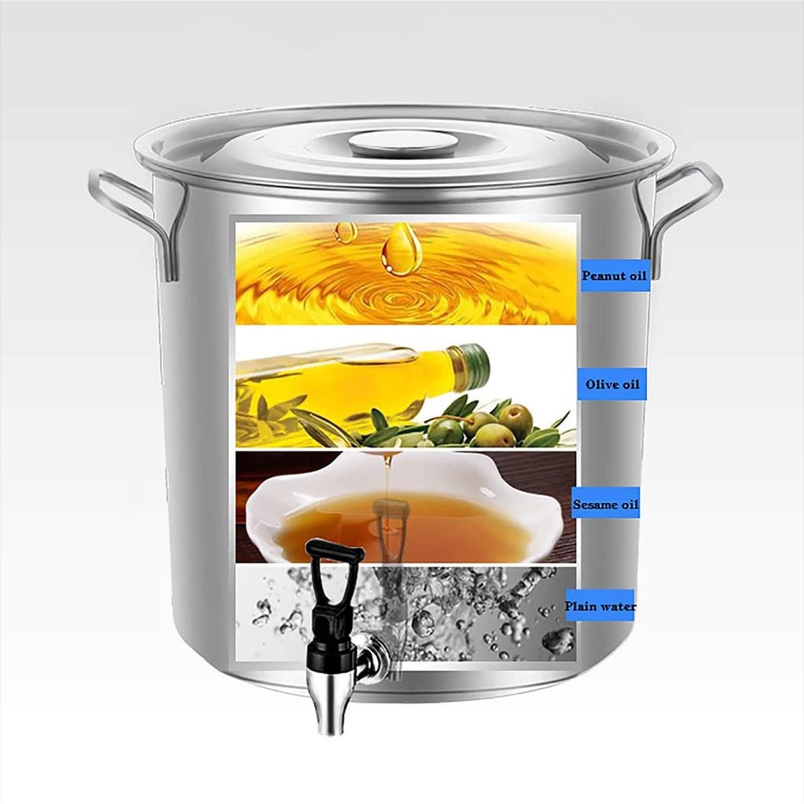 茶道　湯桶 白鐵保溫茶桶(白鐵水龍頭) 12L Φ27*H40cm-富春五金餐具