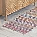 HOMEMONDE Chindi Runner Rug with Tassels 2'x6' Multicolor Recycled Cotton Hand Woven Reversible Boho Rugs for Kitchen, Bedroom, Living Room, Entryway